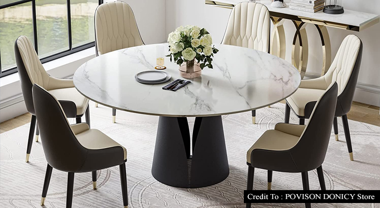 modern round dining table for 8